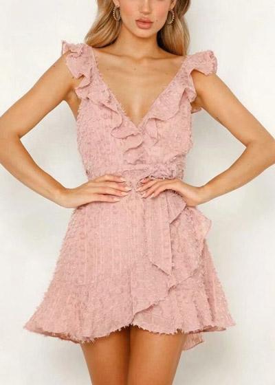 Vestido Curto Rodado com Babado