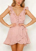 Vestido Curto Rodado com Babado