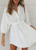 Vestido Estilo Camisão Branco Manga Longa