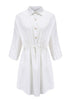 Vestido Estilo Camisão Branco Manga Longa