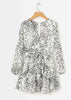 Vestido Curto Rodado Estampado com Babado