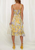 Vestido de Alcinha Estampado Curto com Babado