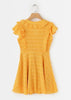 Vestido Curto Rodado Decote Profundo e Babado