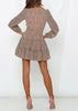 Vestido Curto Rodado Estampado Manga Longa