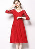 Vestido Renda Curto Vermelho Manga Longa