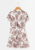 Vestido Curto Florido Rodado Decote Profundo