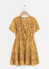 Vestido Curto Rodado Estampado Manga Flare