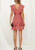 Vestido Curto Estampado Decote nas Costas com Babado