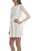 Vestido Renda Branco Curto com Trançado nas Costas
