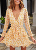 Vestido Curto Rodado Estampado com Babado
