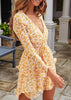 Vestido Curto Rodado Estampado com Babado