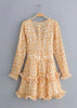 Vestido Curto Rodado Estampado com Babado