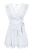 Vestido de Festa Branco Curto Rodado com Babado