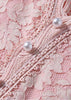 Vestido de Festa Renda Curto Rosa Manga 3/4