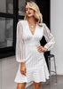 Vestido Curto Branco de Festa com Babado na Barra