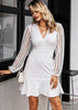 Vestido Curto Branco de Festa com Babado na Barra