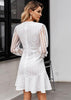 Vestido Curto Branco de Festa com Babado na Barra