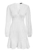 Vestido Curto Branco de Festa com Babado na Barra