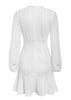 Vestido Curto Branco de Festa com Babado na Barra