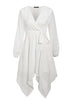 Vestido Curto Branco com Corte Assimetrico