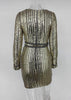Vestido Curto de Paetê Dourado Para Festa