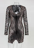 Vestido Curto de Festa Colado com Paete e Fenda