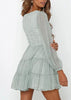 Vestido Curto Rodado Estampado com Babado