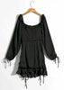 Vestido Ombro a Ombro Festa Curto com Babado
