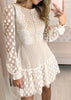 Vestido Renda Off White Curto com Babado na Barra