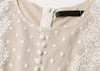 Vestido Renda Off White Curto com Babado na Barra