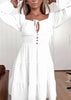 Vestido Curto Rodado Branco Ombro a Ombro