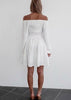 Vestido Curto Rodado Branco Ombro a Ombro