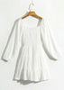 Vestido Curto Rodado Branco Ombro a Ombro