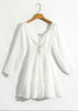 Vestido Curto Rodado Branco Ombro a Ombro