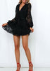 Vestido Curto Rodado Tule Bordado Com Babado