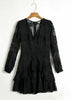 Vestido Curto Rodado Tule Bordado Com Babado