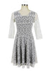 Vestido de Renda Curto Branco Rodado para Festa Reveillon
