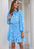 Vestido Evangelico Poá Curto Gola Laço