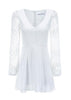 Vestido Branco Curto Rodado Simples Manga Bufante