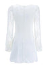 Vestido Branco Curto Rodado Simples Manga Bufante