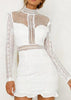 Vestido de Festa Curto Branco de Renda com Babado