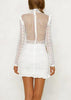 Vestido de Festa Curto Branco de Renda com Babado