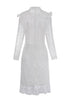 Vestido de Festa Curto Branco de Renda com Babado