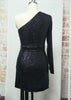 Vestido Curto Paetê um Ombro só para Festa