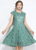 Vestido Curto Renda Manga com Babado