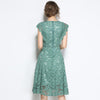 Vestido Curto Renda Manga com Babado