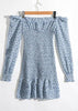Vestido Florido Curto Ombro a Ombro com Babado