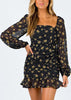 Vestido Curto Estampado com Babado na Barra Dia a Dia