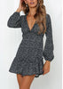 Vestido Curto Florido com Babado na Barra