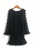 Vestido Curto Rodado Acinturado com Manga